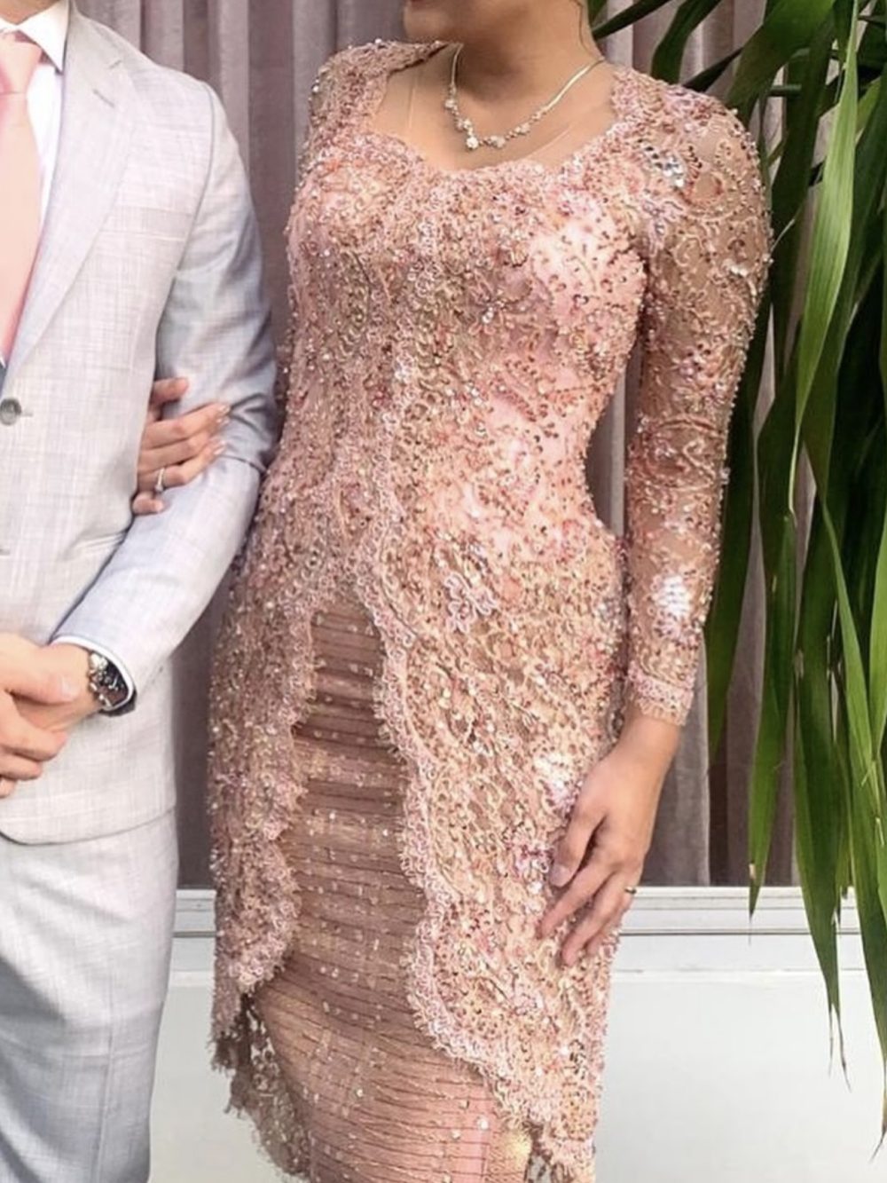 Soft Coral Pink Kebaya by Ronauli Liu