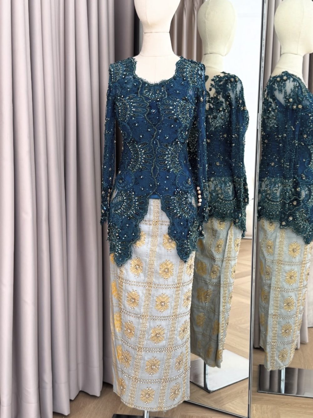 Teal Blue Kebaya by Kirtas Official