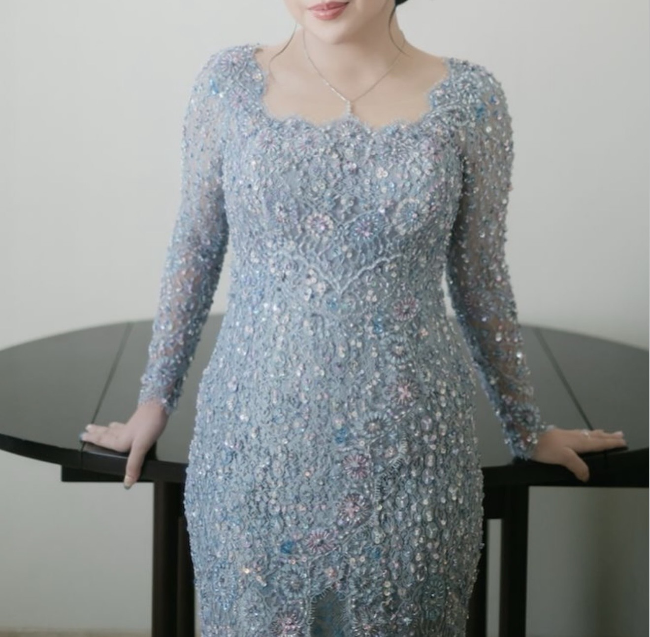 Cornflower Blue Kebaya by Ronauli Liu