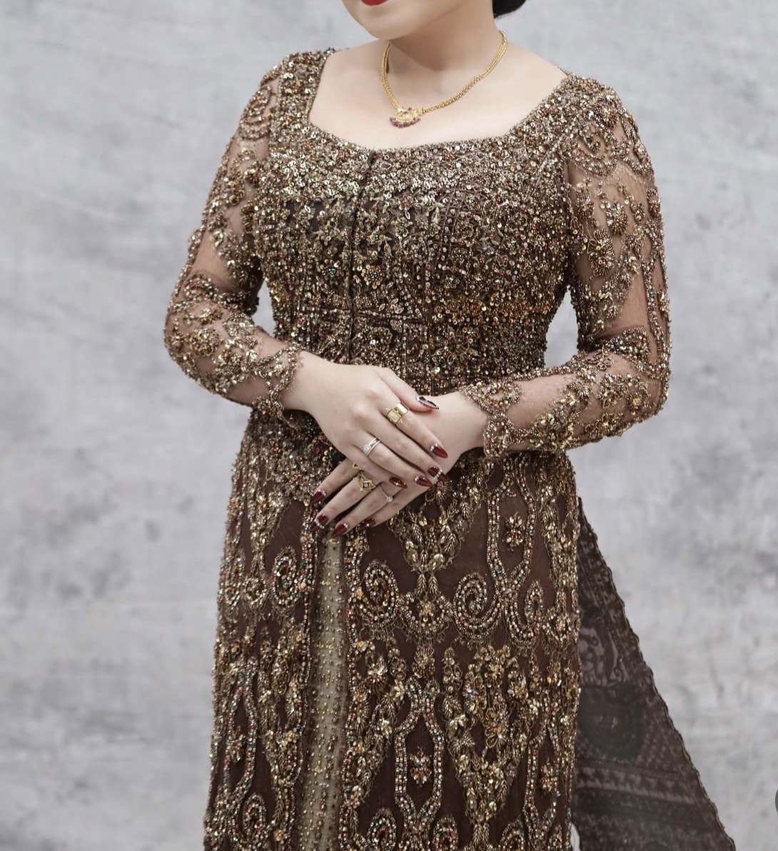 Floor Length Mahogany Brown Kebaya by Studio BOH