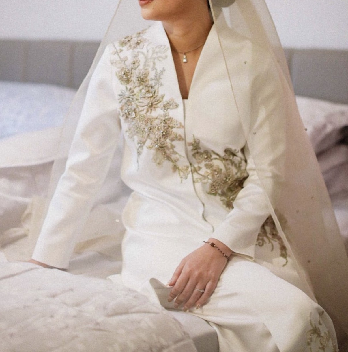 White Satin Kebaya by Alidha
